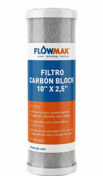 FILTRO CARTUCHO FLOWMAK CARB BLOCK 10 MIC 10X2,