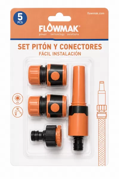 KIT FLOWMAK 1/2″ PITON +CONECTORES 5 PCS.