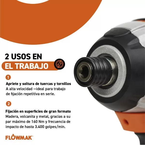 ATORNILLADOR IMPACTO 1/4 C-BATERIA 18V 2Ah+CARGAD