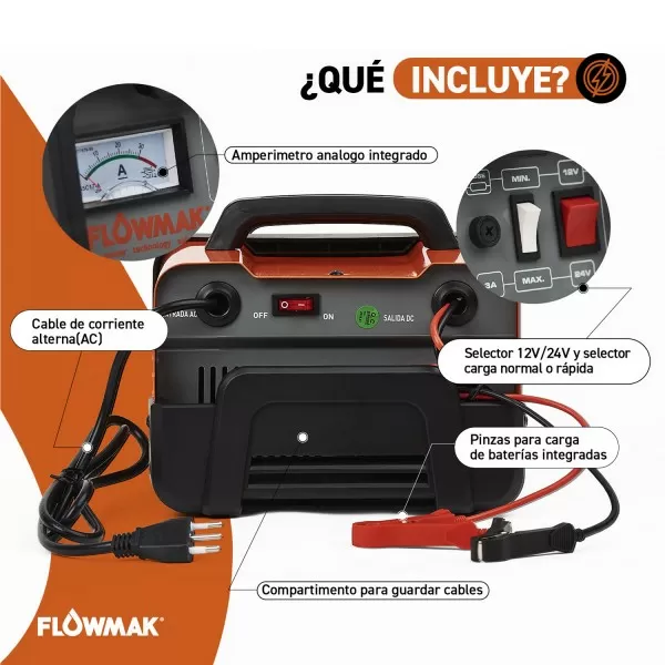 CARGADOR BATERIA FLOWMAK 300W(12V) – 490W(24V)