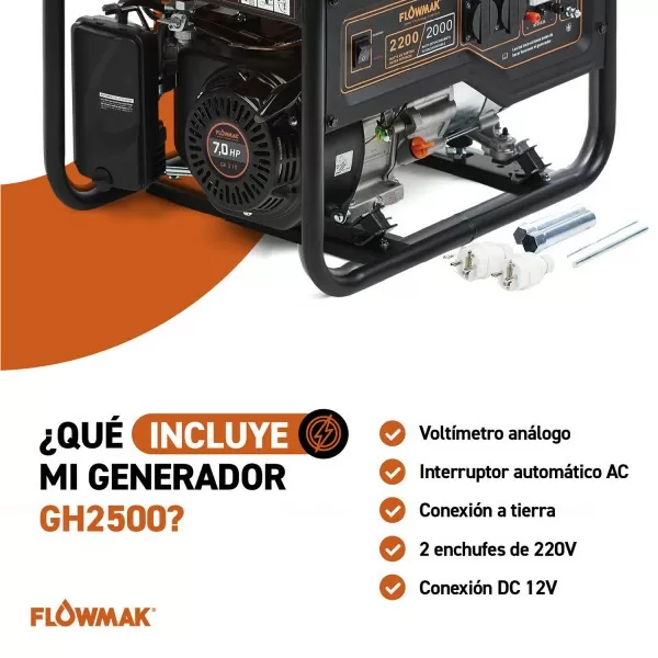 GENERADOR FLOWMAK GASOLI GH2500 220V 2000W PM