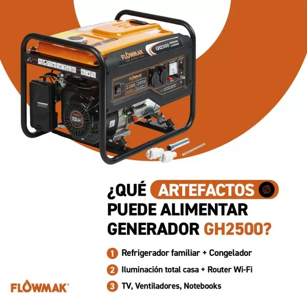 GENERADOR FLOWMAK GASOLI GH2500 220V 2000W PM