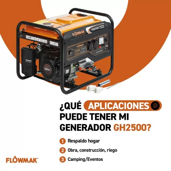 GENERADOR FLOWMAK GASOLI GH2500 220V 2000W PM