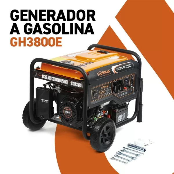 GENERADOR FLOWMAK GASOLI GH3800E 220V 3000W PE