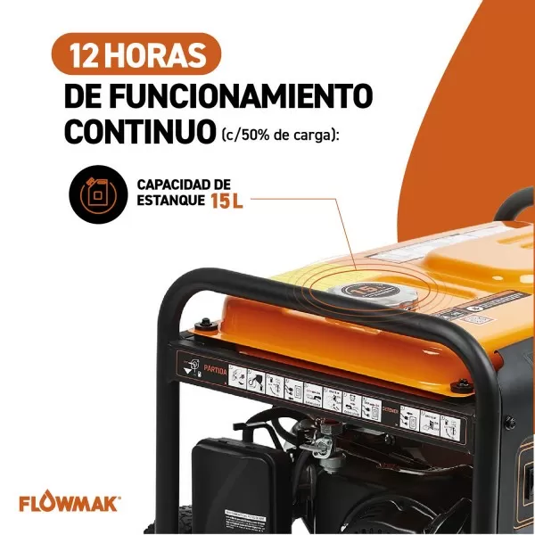 GENERADOR FLOWMAK GASOLI GH3800E 220V 3000W PE
