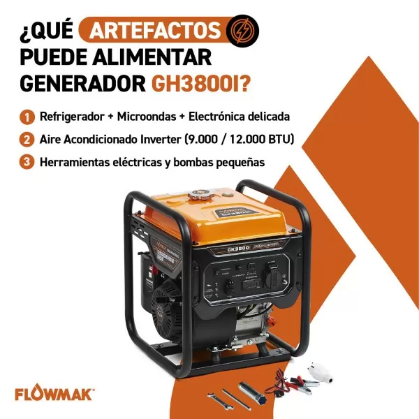 GENERADOR FLOWMAK GASOLI GK3800I INVERTER ABIERTO