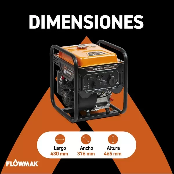 GENERADOR FLOWMAK GASOLI GK3800I INVERTER ABIERTO