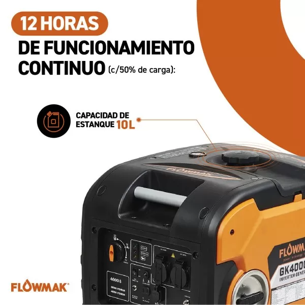 GENERADOR FLOWMAK GASOLI GK4000iS INVE 220V 3600W