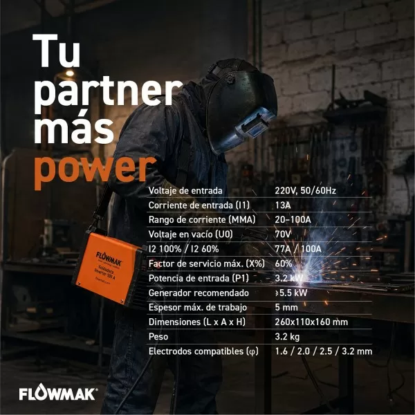 SOLDADORA FLOWMAK INVERTER MMA-100DX